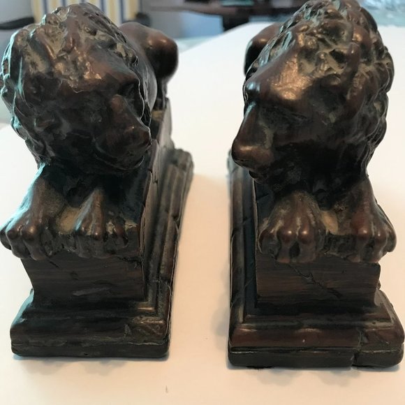 Murobello Other - Pair of Murobello Faux Bois Lion Bookends made in Charleston, SC. 3050 OWD (PR)